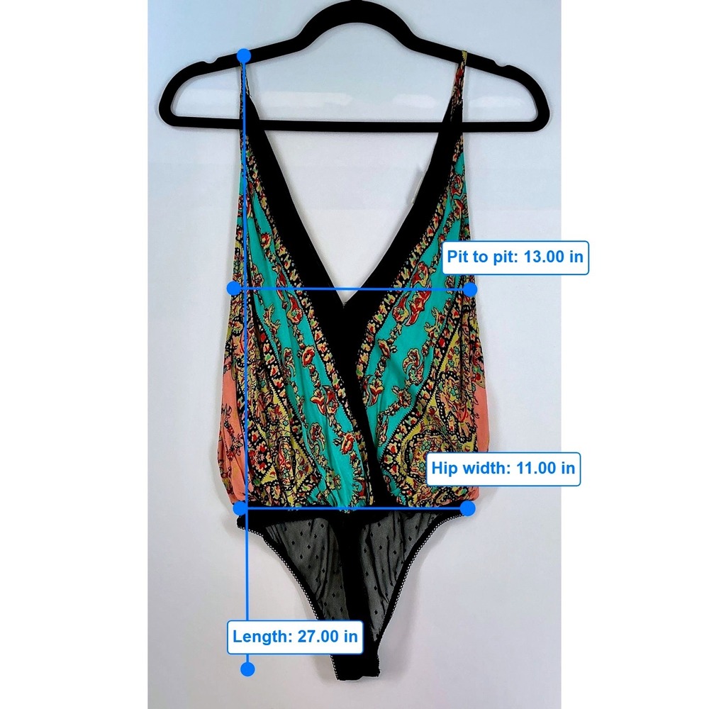 Intimately Free People Boarder Babe Paisley Mesh Bodysuit Sz S Festival Lingerie - Picture 7 of 10